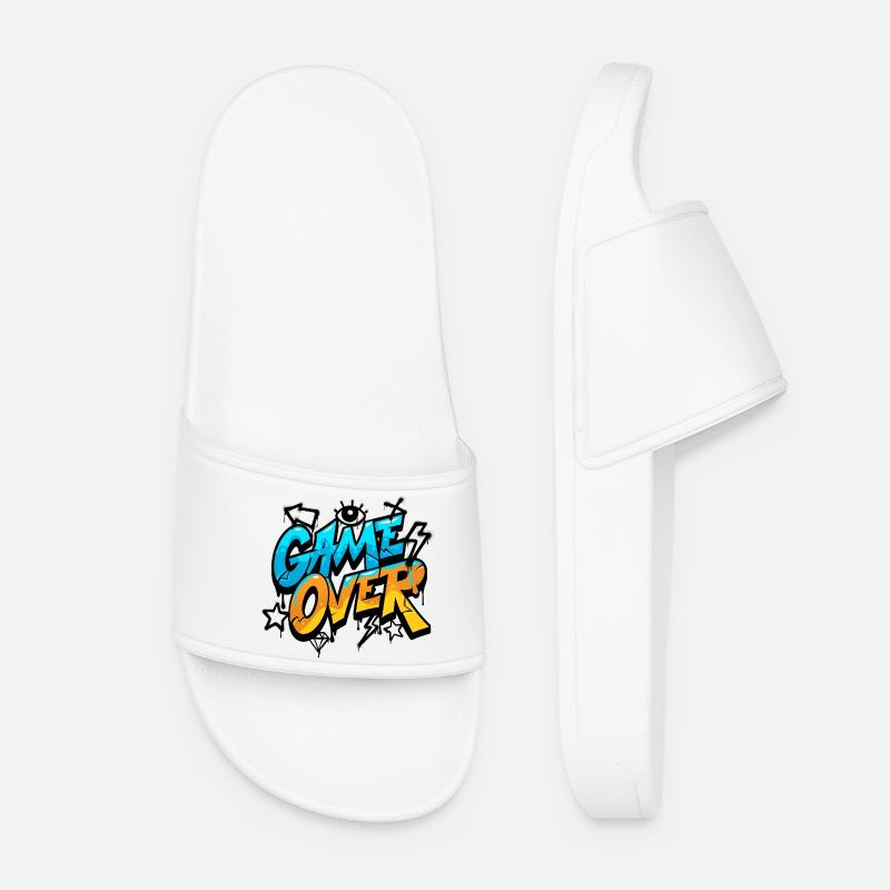 Game Over Conception de style graffiti - Claquettes Femme - blanc