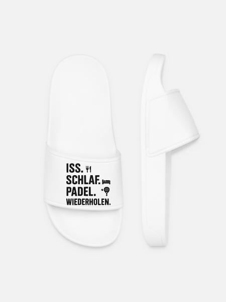 Padel Lifestyle – Iss Schlaf Wiederhol | Spieler - Frauen Badelatschen - Weiß