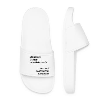 Unispruch "Studieren = arbeitslos" Studenten - Frauen Badelatschen - Weiß - Vorne