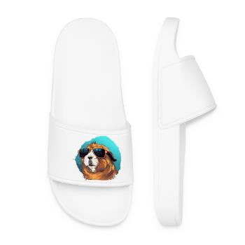 Casual guinea pig with sunglasses - Women’s Pool Sliders - white - Front