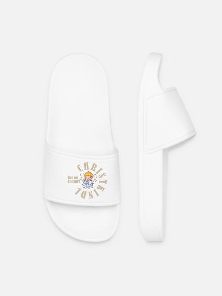 Bei uns kommts Christkind süßes Kreisdesign - Frauen Badelatschen - Weiß