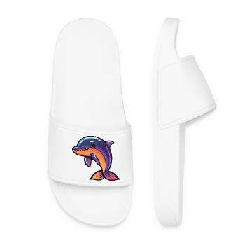 Dolphin Halloween Zombie - Women’s Pool Sliders - white - Front