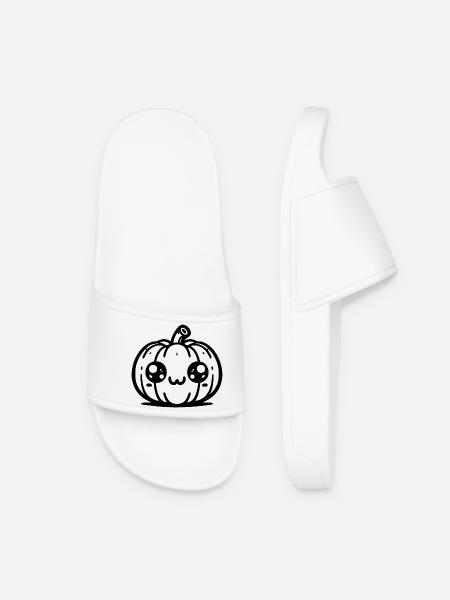 Süßer Kürbis - Halloween - Frauen Badelatschen - Weiß