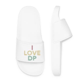 I Love DP Distressed Vintage Retro 70s - Women’s Pool Sliders - white - Front