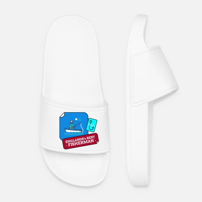 England's Best Fisherman Design - Women’s Pool Sliders - white