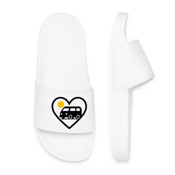 Vanlife Heart Van Travel Road Adventure - Claquettes Femme - blanc - Devant