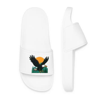 Eagle Pixel – Sunset in the mountains - Women’s Pool Sliders - white - Front