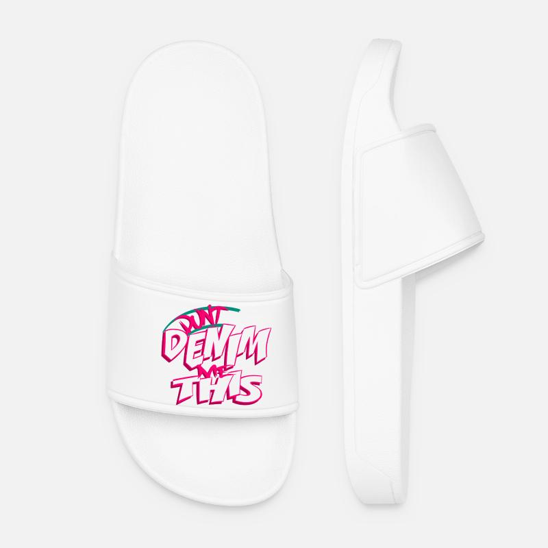 Don't Denim Me This - Women’s Pool Sliders - white