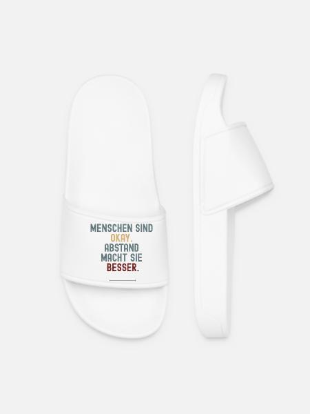 People are okay. Distance makes them better. - Women’s Pool Sliders - white