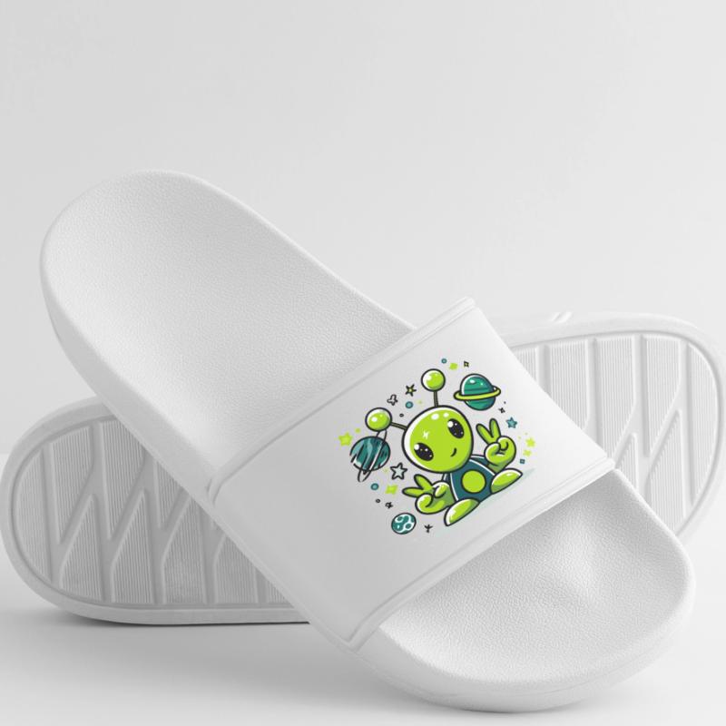 Extraterrestre vert dans l’espace Claquettes Femme