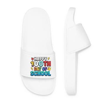 Joyeux 100e jour d’école cadeau enseignant et élève - Claquettes Femme - blanc - Devant
