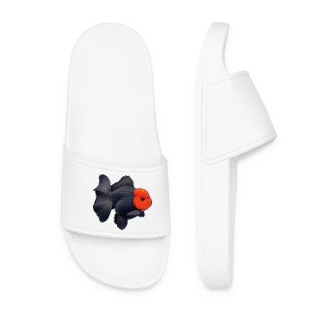 Oranda de grade noir avec poisson rouge du quartier général des Cheveux Rouges - Claquettes Femme - blanc - Devant