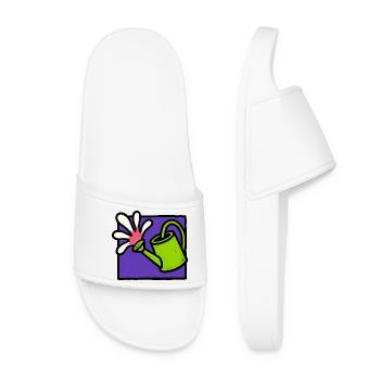 Nature Botanical Floral Watering Can - Women’s Pool Sliders - white - Front
