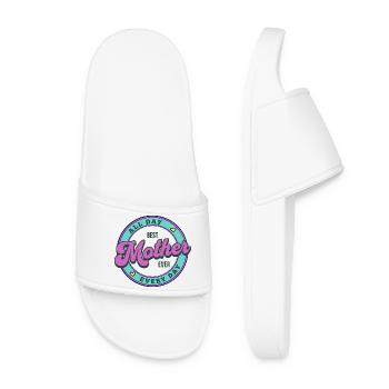 Funny Mom Grandma Mother's Day Gift Design Humor - Women’s Pool Sliders - white - Front