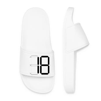 NUMÉRO 18 Dix-huit cadeaux d’anniversaire numérique - Claquettes Femme - blanc - Devant