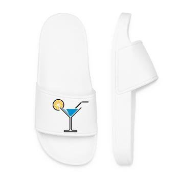 Cocktail / Cocktailglas / Martini + (Hellblau) - Frauen Badelatschen - Weiß - Vorne