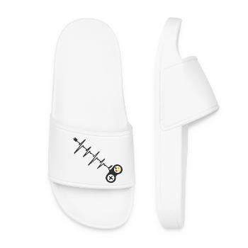 Gamer Heartbeat Controller Pulse Graphic - Frauen Badelatschen - Weiß - Vorne
