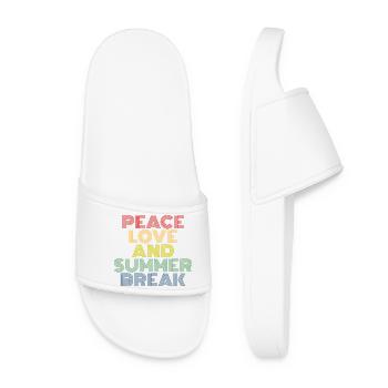 Peace Love Sommerferien - Frauen Badelatschen - Weiß - Vorne