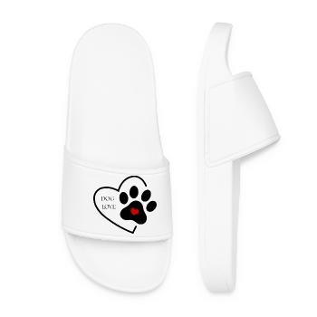 Dog Love – Heart Paw - Women’s Pool Sliders - white - Front