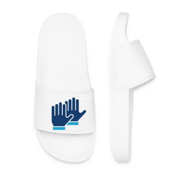 Safety Gloves Protection Line Icon - Women’s Pool Sliders - white - Front
