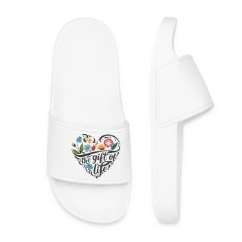Flower Heart - Women’s Pool Sliders - white - Front