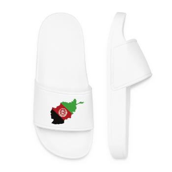 Afghanistan Map Flag - Women’s Pool Sliders - white - Front