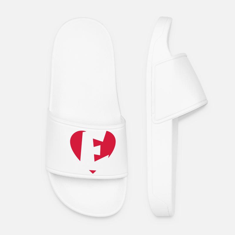 Heart E - I love E - Women’s Pool Sliders - white