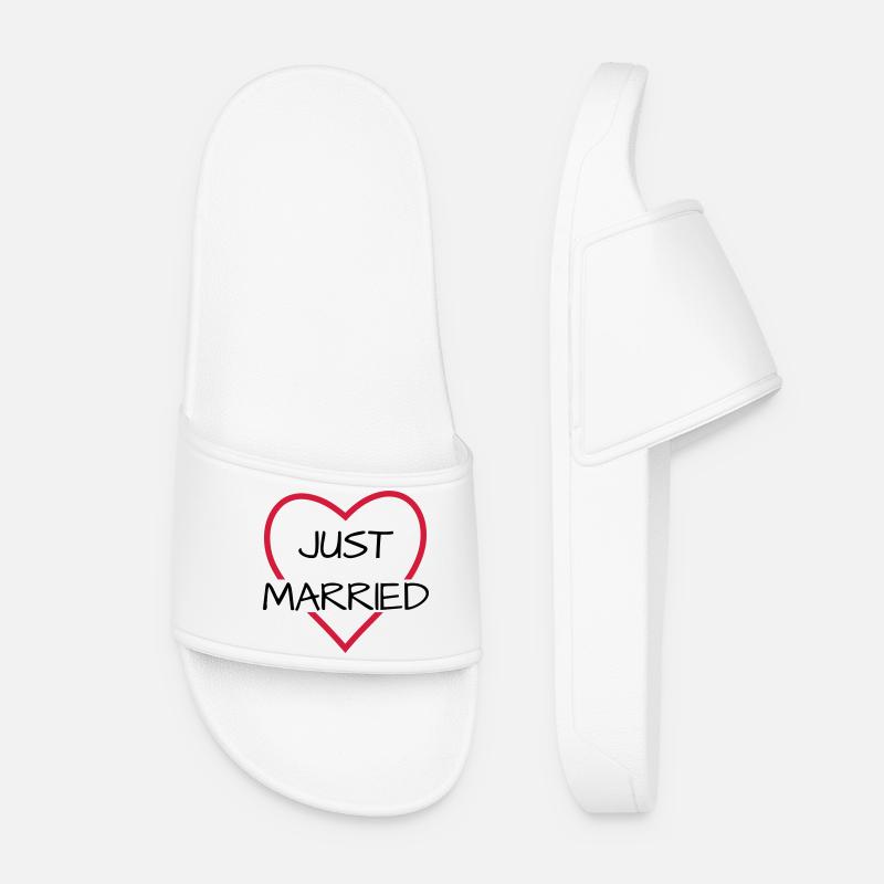 Just married Herz Hochzeit Partnerlook - Frauen Badelatschen - Weiß