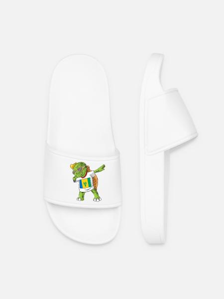 St. Vincent and the Grenadines Dabbing turtle - Women’s Pool Sliders - white