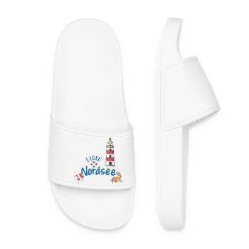 North Sea Declaration of Love Motif - Women’s Pool Sliders - white - Front