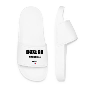 BOXEUR MARSEILLE - Claquettes Femme - blanc - Devant