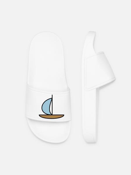 Sailboat - Women’s Pool Sliders - white