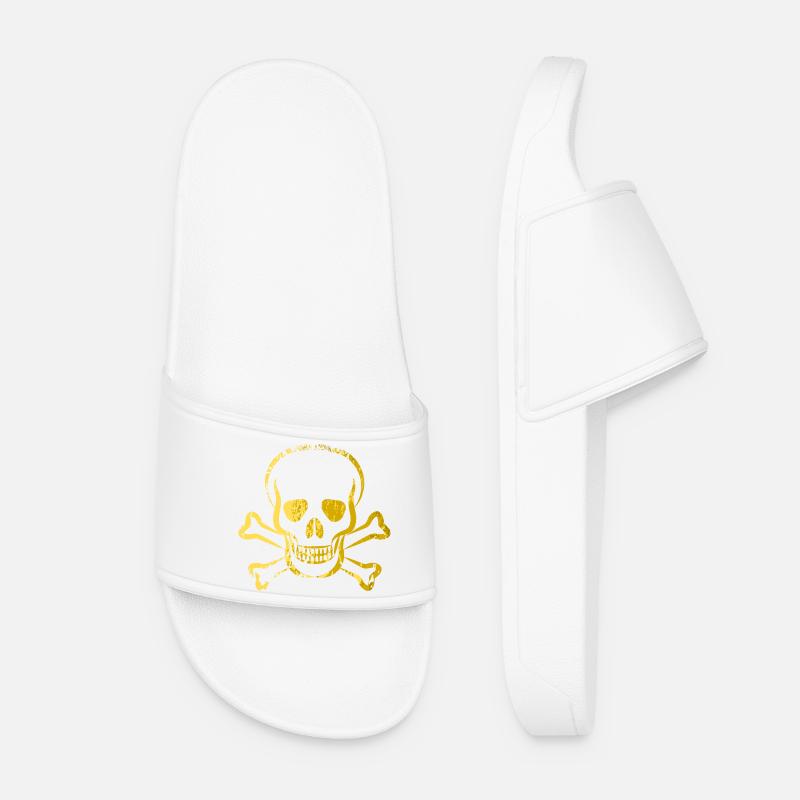 Totenkopf - Skull - Skull & Bones - Frauen Badelatschen - Weiß