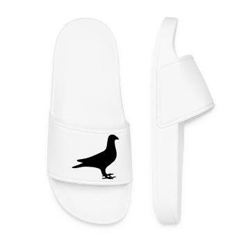 Pigeon shadow image logo carrier pigeon association - Women’s Pool Sliders - white - Front