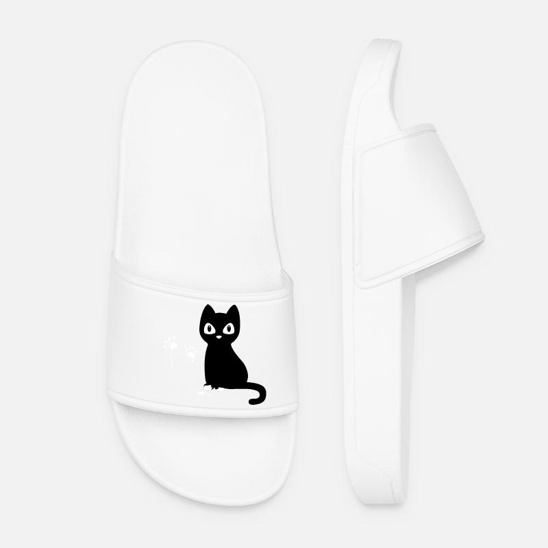 Katze mit farbigen Pfoten - Frauen Badelatschen - Weiß