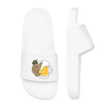 Sloth with beer drinking drinking - Women’s Pool Sliders - white - Front