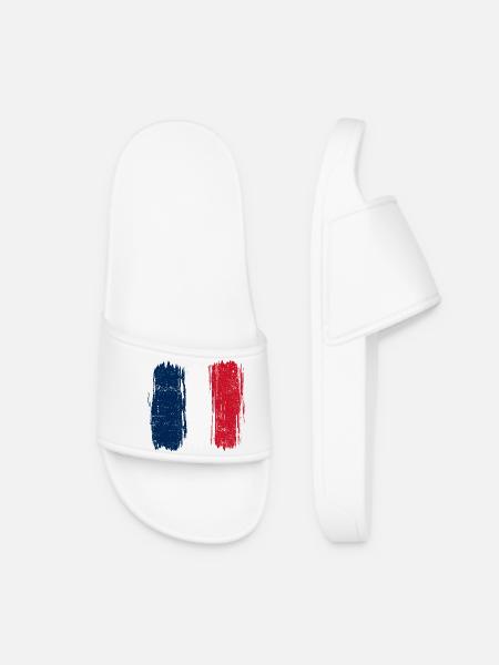 Coup de pinceau Drapeau français - Claquettes Femme - blanc