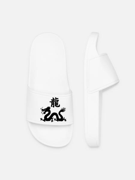 Dragon de caractère chinois avec image de dragon - Claquettes Femme - blanc