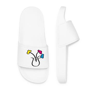 Abstract drawing flowers in a vase - Women’s Pool Sliders - white - Front