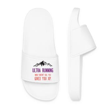 Ultra Running - Was dich nicht umbringt, gibt dir XP - Frauen Badelatschen - Weiß - Vorne