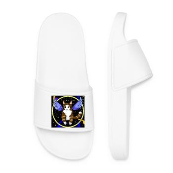 Angel cat in space. - Women’s Pool Sliders - white - Front