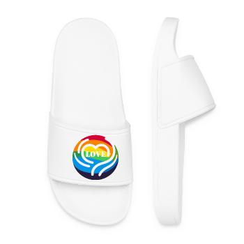 LOVE Rainbow - Frauen Badelatschen - Weiß - Vorne