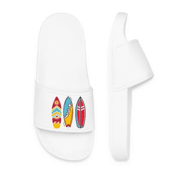 Drei Pop-Art-Surfbretter - Frauen Badelatschen - Weiß - Vorne