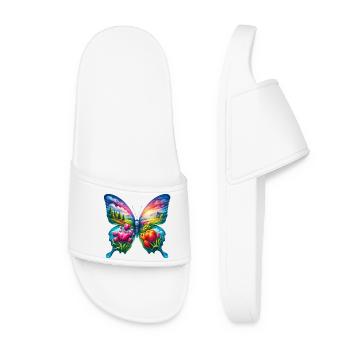 Butterfly Flowers Tulips Tulip Holland - Women’s Pool Sliders - white - Front