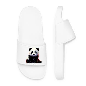 Panda - Frauen Badelatschen - Weiß - Vorne