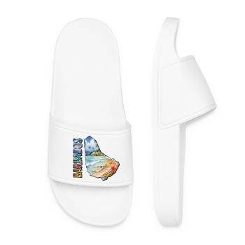 Watercolor Map Barbados - Women’s Pool Sliders - white - Front