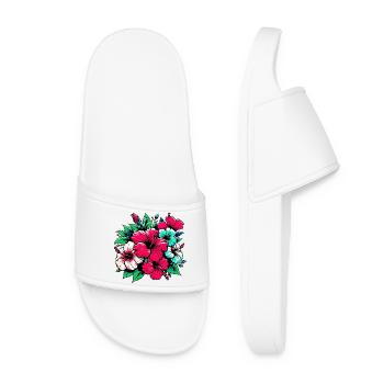 Hibiscus Flowers - Women’s Pool Sliders - white - Front