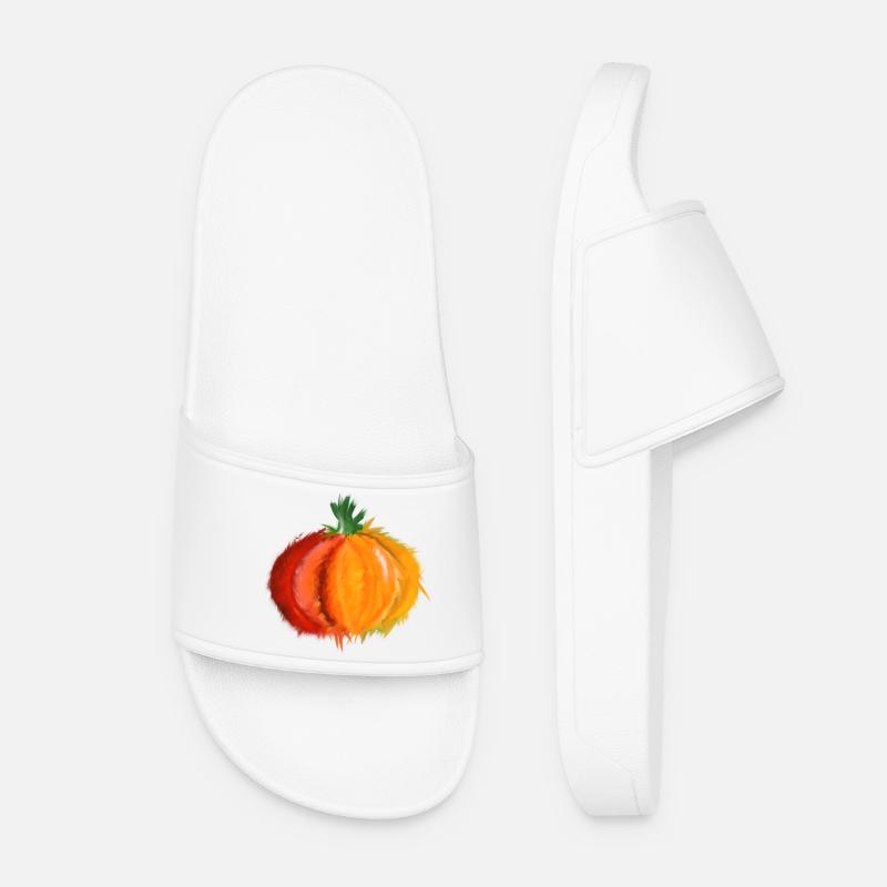 pumpkin - Women’s Pool Sliders - white