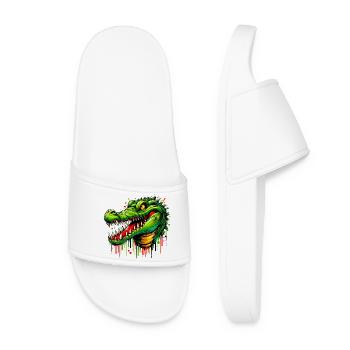 Alligator Crocodile - Women’s Pool Sliders - white - Front