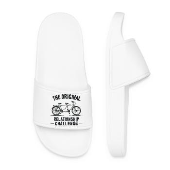 Tandem Challenge Funny Bicycle Design - Women’s Pool Sliders - white - Front